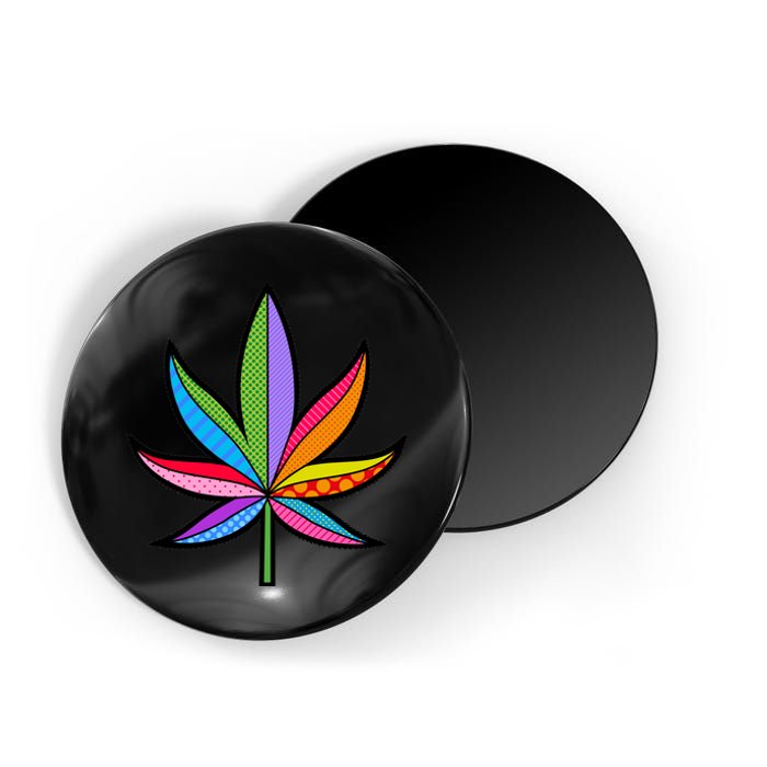 Cannabis Leaf Colorful Patterns Weed Magnet