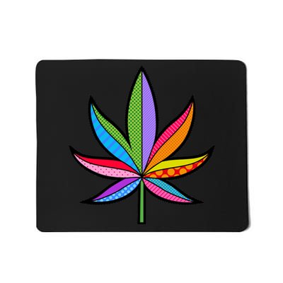 Cannabis Leaf Colorful Patterns Weed Mousepad