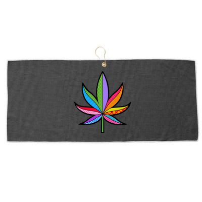 Cannabis Leaf Colorful Patterns Weed Large Microfiber Waffle Golf Towel