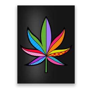 Cannabis Leaf Colorful Patterns Weed Poster