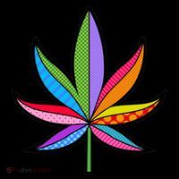 Cannabis Leaf Colorful Patterns Weed Poster