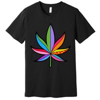 Cannabis Leaf Colorful Patterns Weed Premium T-Shirt