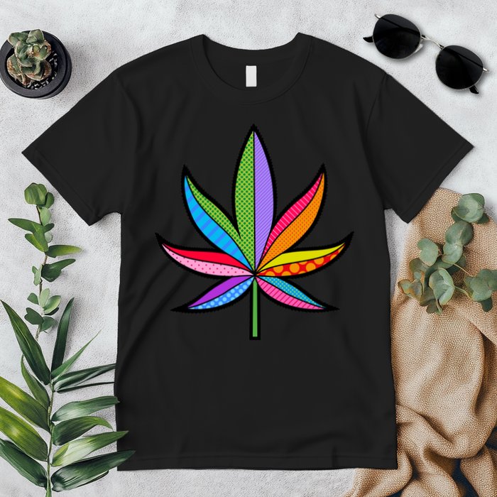 Cannabis Leaf Colorful Patterns Weed Premium T-Shirt