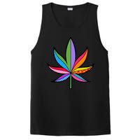 Cannabis Leaf Colorful Patterns Weed PosiCharge Competitor Tank