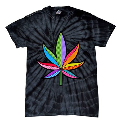 Cannabis Leaf Colorful Patterns Weed Tie-Dye T-Shirt