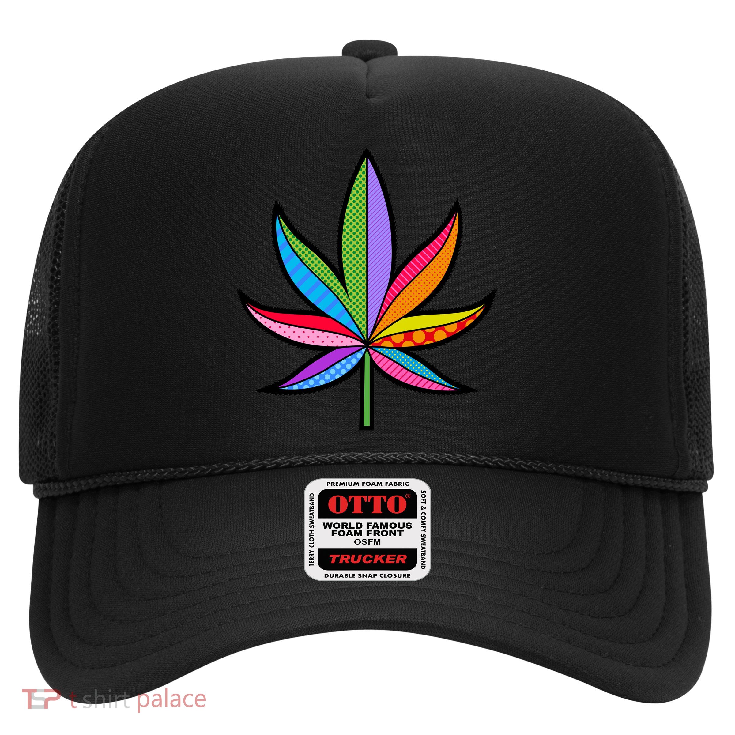 Cannabis Leaf Colorful Patterns Weed Trucker Hat
