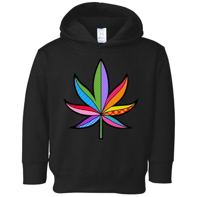 Cannabis Leaf Colorful Patterns Weed Toddler Hoodie