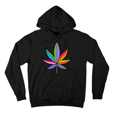 Cannabis Leaf Colorful Patterns Weed Tall Hoodie