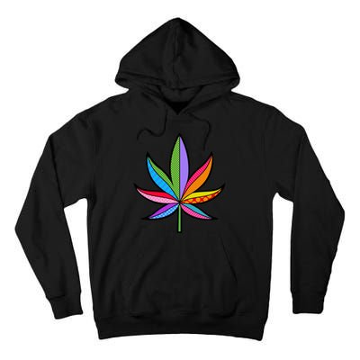 Cannabis Leaf Colorful Patterns Weed Tall Hoodie