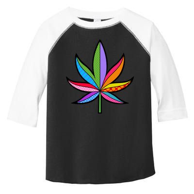 Cannabis Leaf Colorful Patterns Weed Toddler Fine Jersey T-Shirt