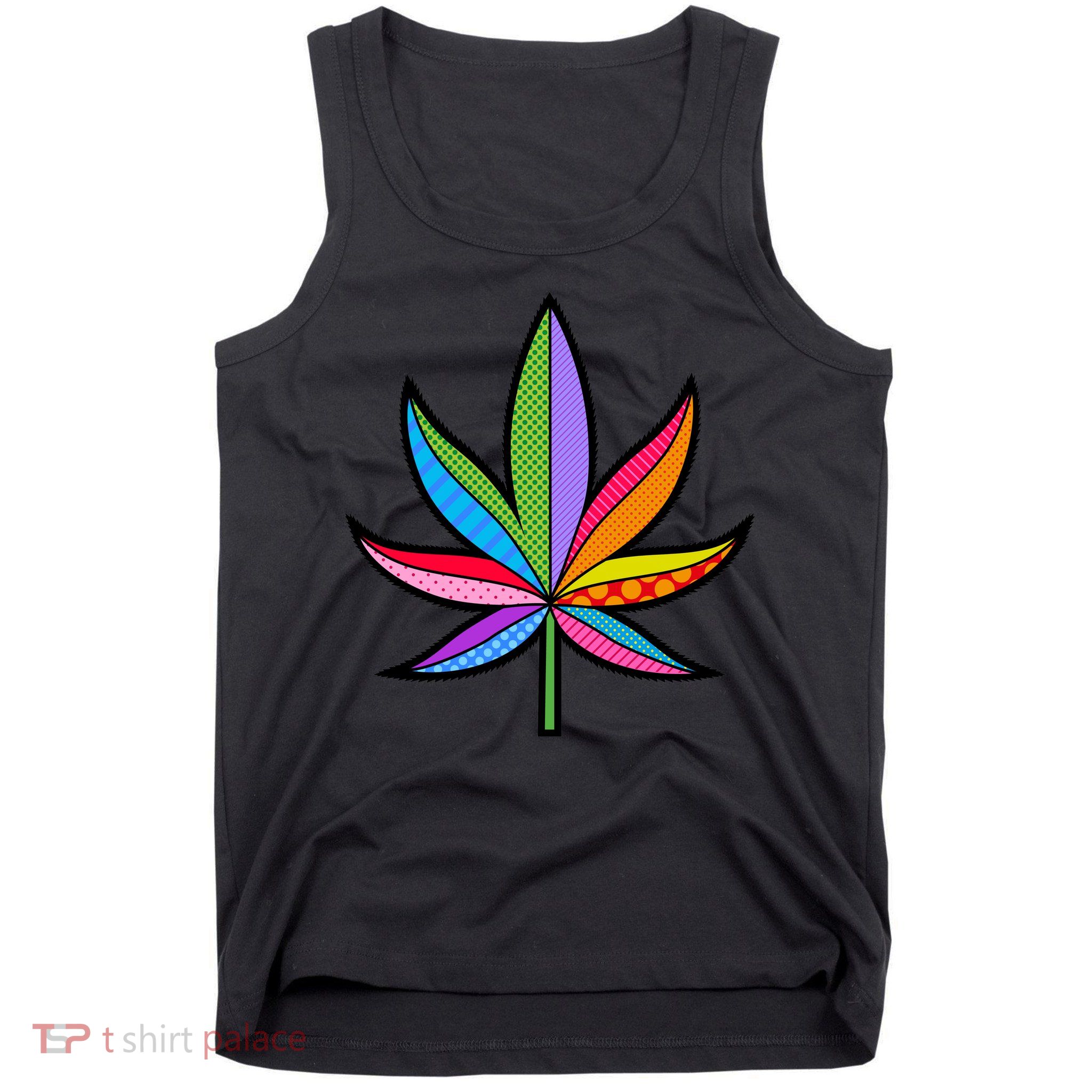 Cannabis Leaf Colorful Patterns Weed Tank Top