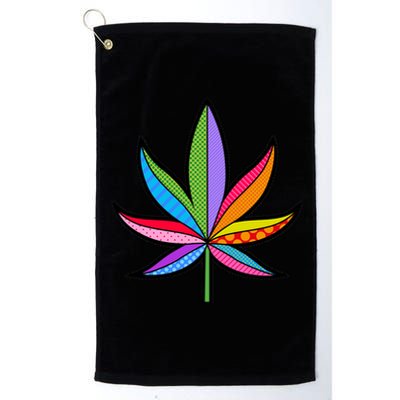 Cannabis Leaf Colorful Patterns Weed Platinum Collection Golf Towel