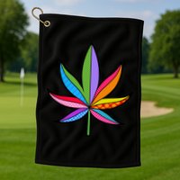 Cannabis Leaf Colorful Patterns Weed Golf Towel