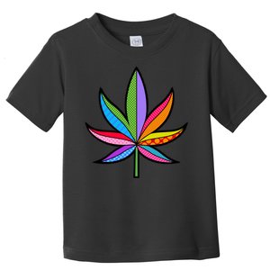 Cannabis Leaf Colorful Patterns Weed Toddler T-Shirt