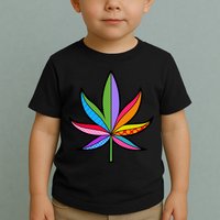 Cannabis Leaf Colorful Patterns Weed Toddler T-Shirt