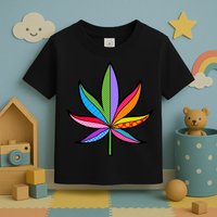 Cannabis Leaf Colorful Patterns Weed Toddler T-Shirt