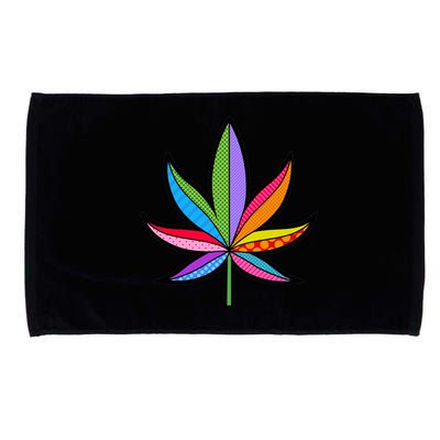 Cannabis Leaf Colorful Patterns Weed Microfiber Hand Towel