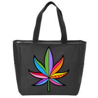 Cannabis Leaf Colorful Patterns Weed Zip Tote Bag