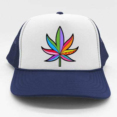 Cannabis Leaf Colorful Patterns Weed Trucker Hat