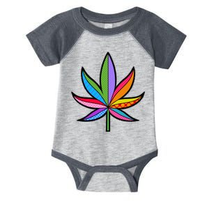 Cannabis Leaf Colorful Patterns Weed Infant Baby Jersey Bodysuit