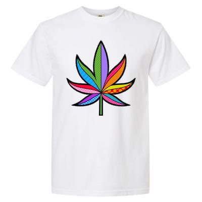 Cannabis Leaf Colorful Patterns Weed Garment-Dyed Heavyweight T-Shirt