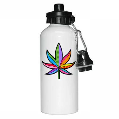 Cannabis Leaf Colorful Patterns Weed Aluminum Water Bottle