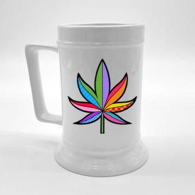 Cannabis Leaf Colorful Patterns Weed Beer Stein