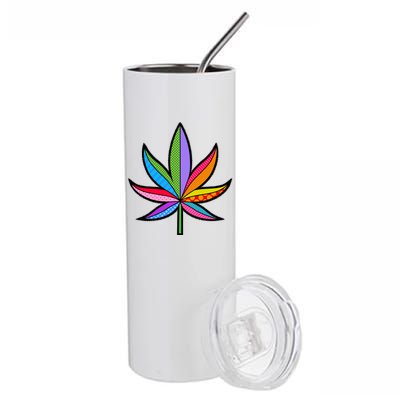 Cannabis Leaf Colorful Patterns Weed Stainless Steel Tumbler