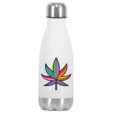 Cannabis Leaf Colorful Patterns Weed Stainless Steel Insulated Water Bottle