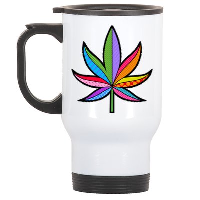 Cannabis Leaf Colorful Patterns Weed Stainless Steel Travel Mug