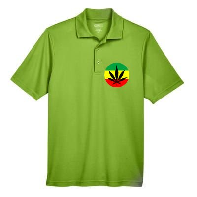 Cannabis Leaf Jamaican Style Men's Origin Performance Piqué Polo