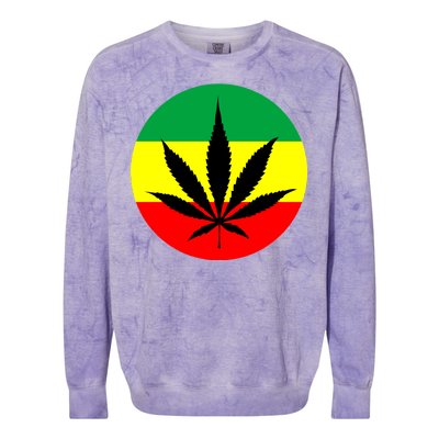 Cannabis Leaf Jamaican Style Colorblast Crewneck Sweatshirt