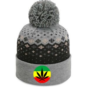 Cannabis Leaf Jamaican Style The Baniff Cuffed Pom Beanie