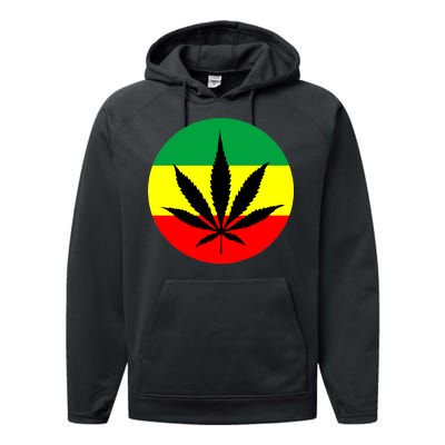 Cannabis Leaf Jamaican Style Performance Fleece Hoodie