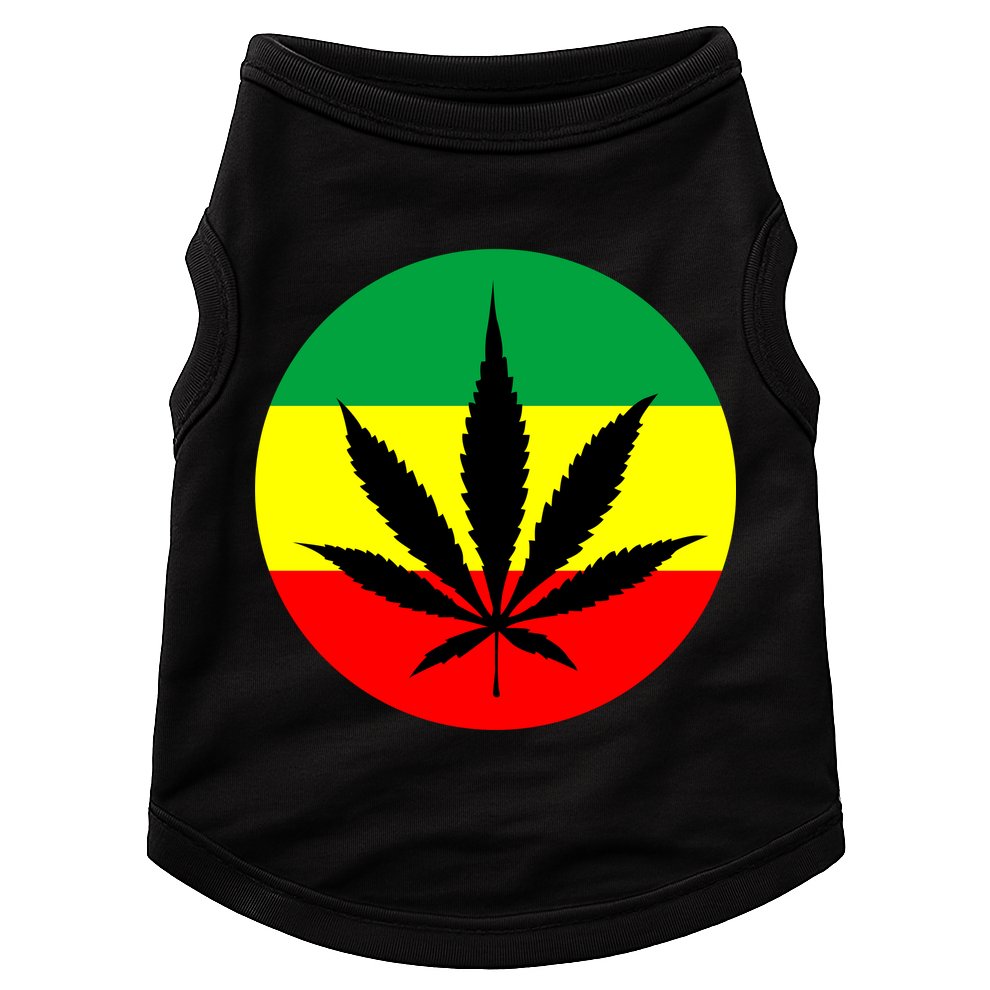 Cannabis Leaf Jamaican Style Doggie Tank