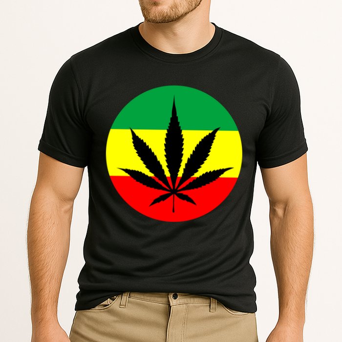 Cannabis Leaf Jamaican Style Cooling Performance Crew T-Shirt