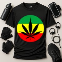 Cannabis Leaf Jamaican Style Cooling Performance Crew T-Shirt