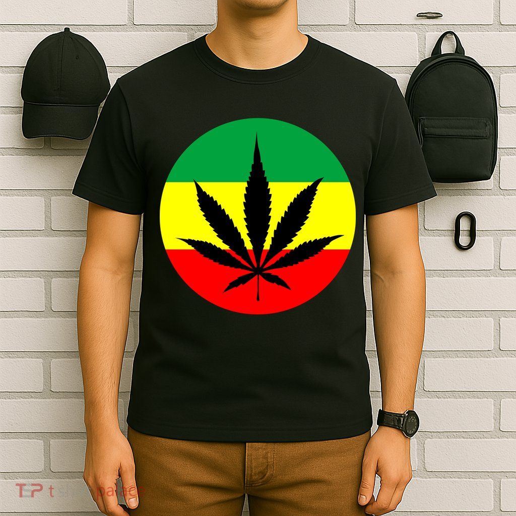Cannabis Leaf Jamaican Style T-Shirt
