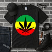 Cannabis Leaf Jamaican Style Tall T-Shirt