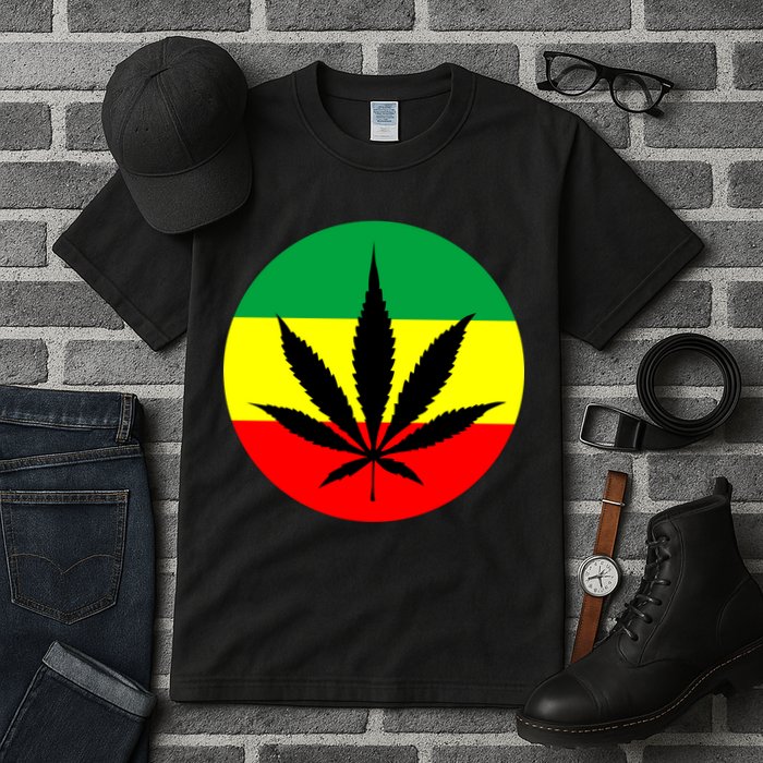 Cannabis Leaf Jamaican Style Tall T-Shirt
