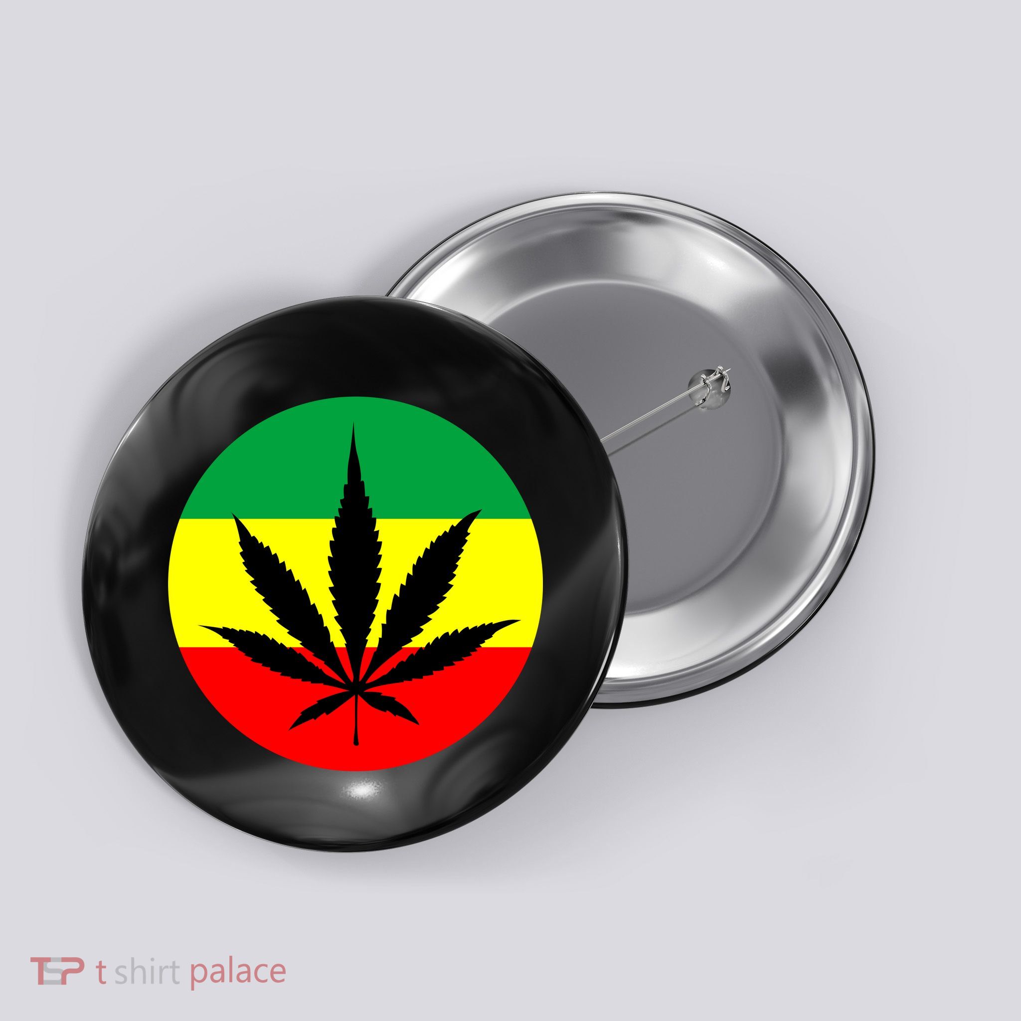 Cannabis Leaf Jamaican Style Button