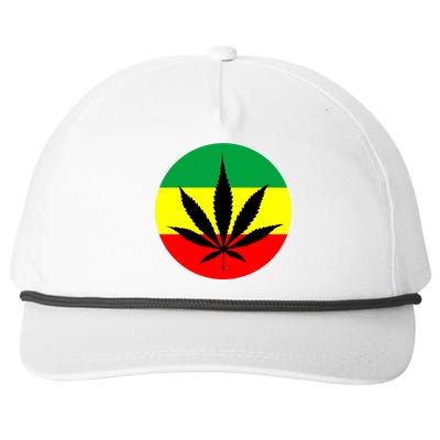 Cannabis Leaf Jamaican Style Snapback Five-Panel Rope Hat