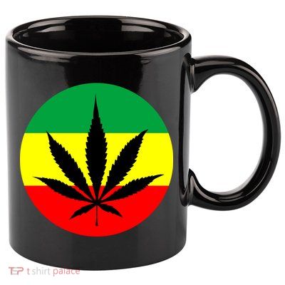 Cannabis Leaf Jamaican Style 11oz C Handle Ceramic Mug