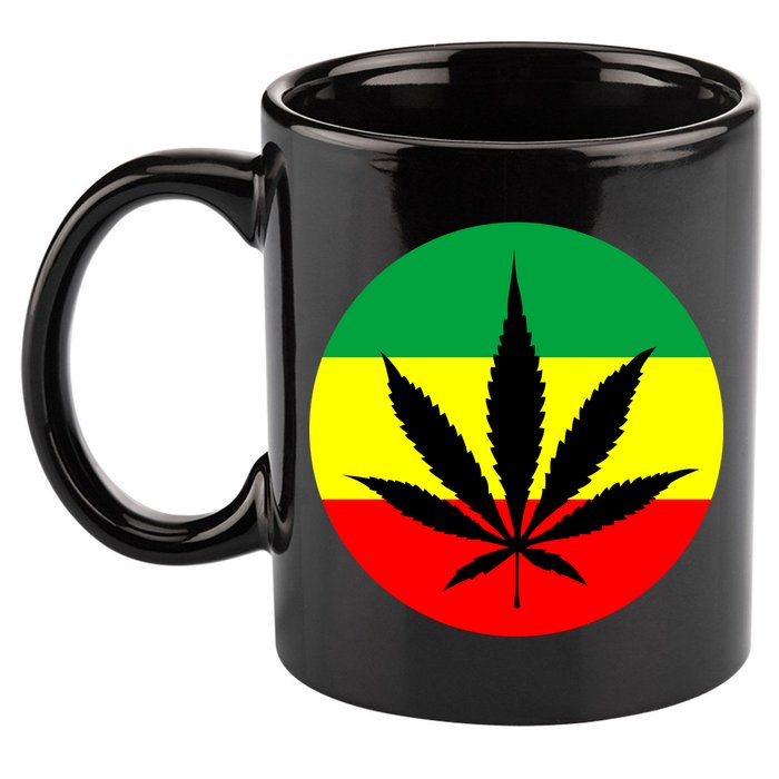 Cannabis Leaf Jamaican Style 11oz C Handle Ceramic Mug