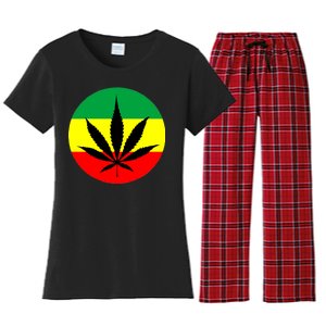 Cannabis Leaf Jamaican Style Women's Flannel Pajama Set