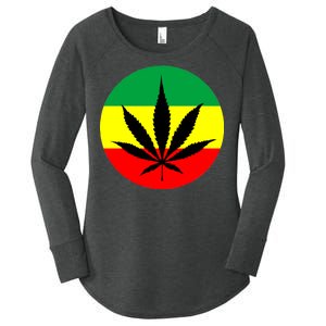 Cannabis Leaf Jamaican Style Women's Perfect Tri Tunic Long Sleeve Shirt