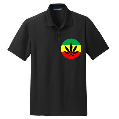 Cannabis Leaf Jamaican Style Dry Zone Grid Polo