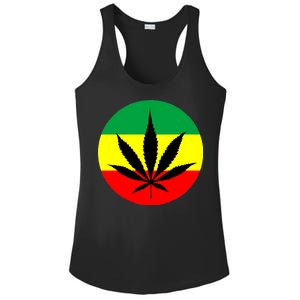 Cannabis Leaf Jamaican Style Ladies PosiCharge Competitor Racerback Tank