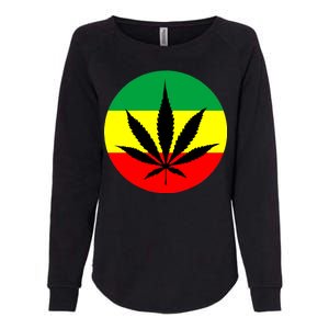 Cannabis Leaf Jamaican Style Womens California Wash Sweatshirt