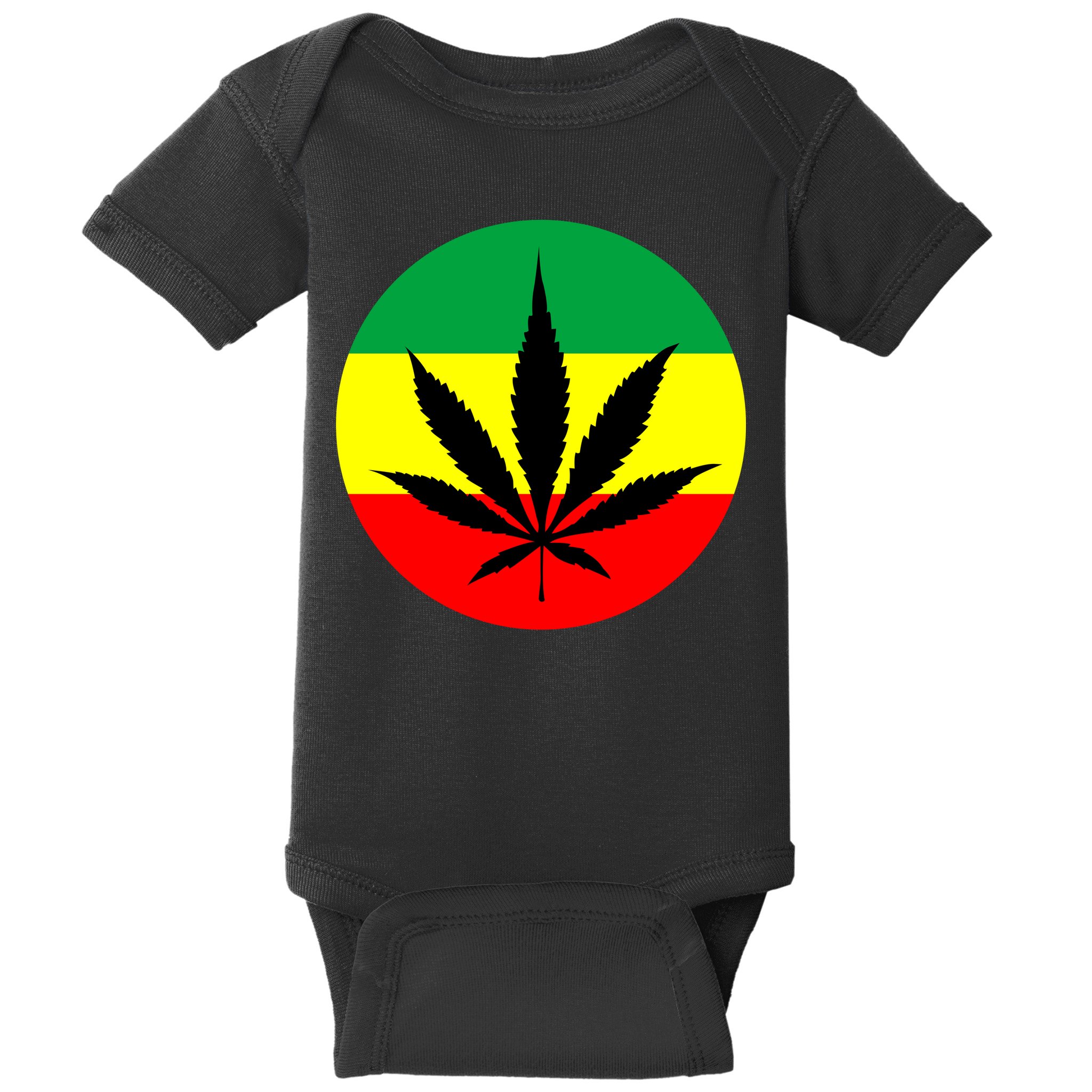 Cannabis Leaf Jamaican Style Baby Bodysuit